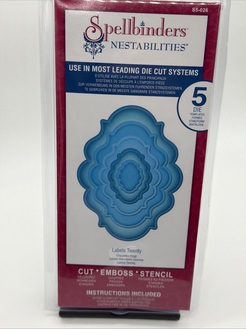 Spellbinders Nestabilities LABELS 20 TWENTY 5 DIES S5-026